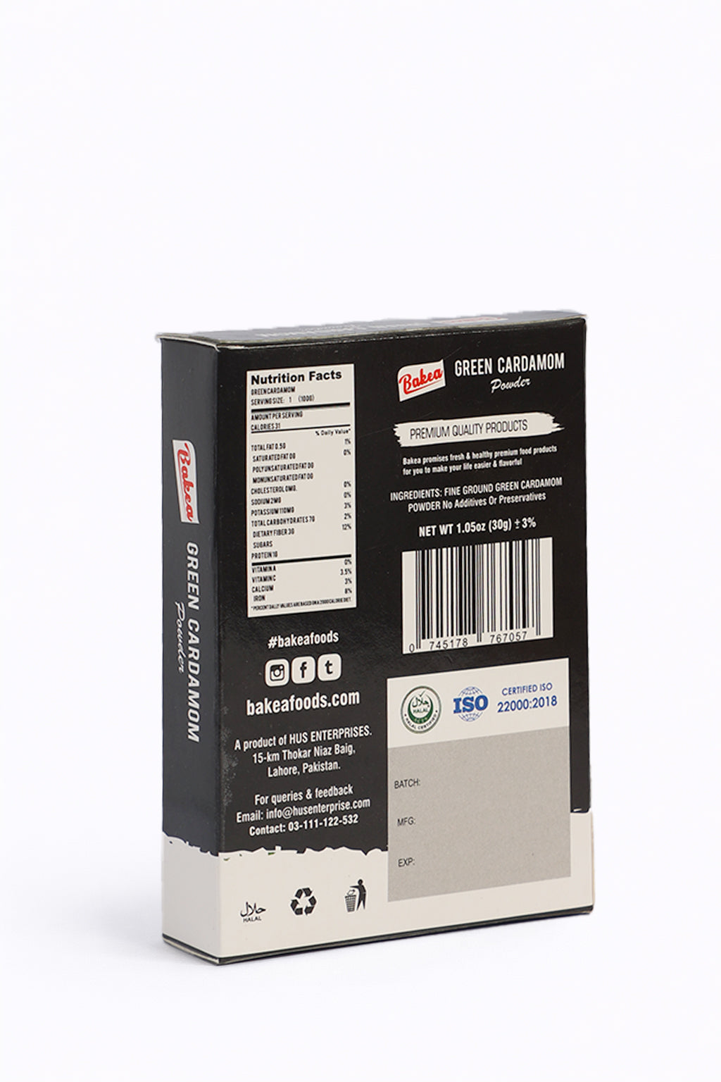 BAKEA GREEN CARDAMOM POWDER BOX